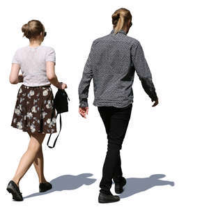 young man and woman walking together