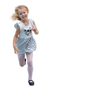 little smiling girl running