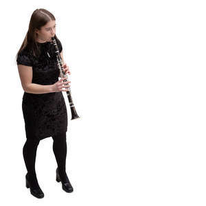 young woman playing clarinet