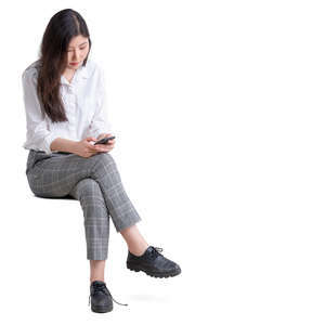 young asian woman sitting