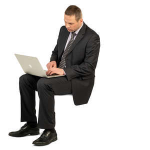 man with a laptop sitting