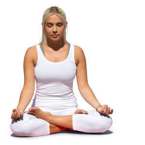 woman sitting in a yoga pose