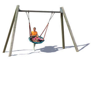 woman and child playing on a playground