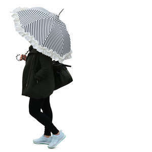 woman with an umbrella walking