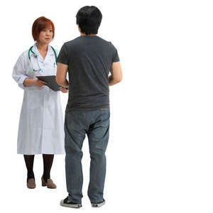 man talking to a doctor