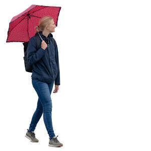 woman with an umbrella walking