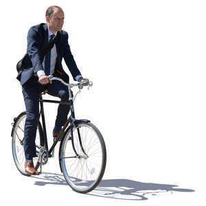 businessman riding a bicycle