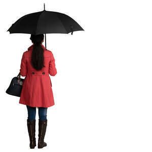 woman with an umbrella standing