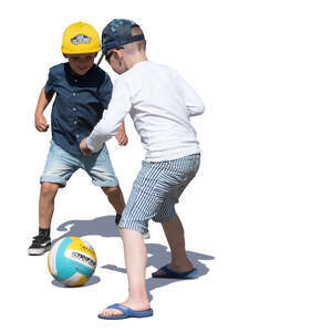 two boys playing football