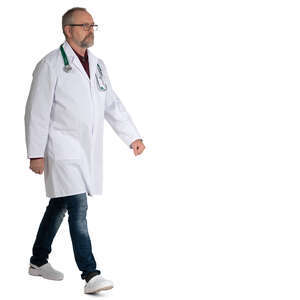 male doctor walking