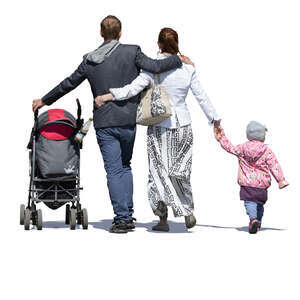 family walking on a sunny day