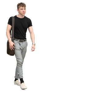 young man walking