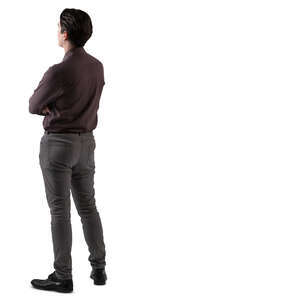 man standing and looking into distance