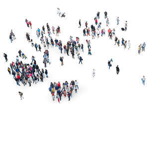 large group of people seen from above