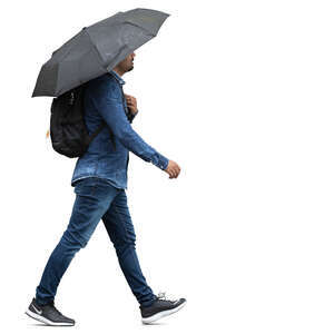 man with an umbrella walking