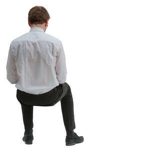 office worker sitting seen from behind