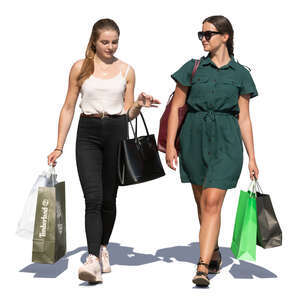 two young women coming from shopping