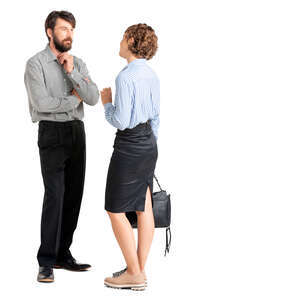 two office workers standing and talking