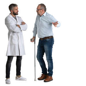 elderly man talking to a doctor