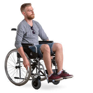 young man sitting in a wheelchair