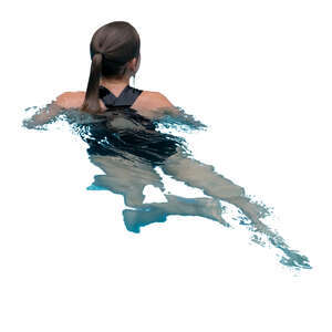 woman swimming in the pool