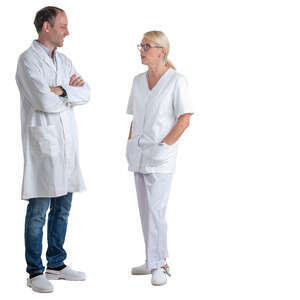 two doctors standing and talking