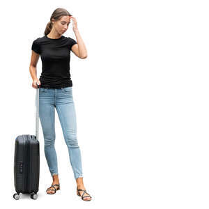 woman with a suitcase standing