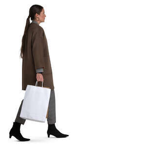 woman with shopping bags walking