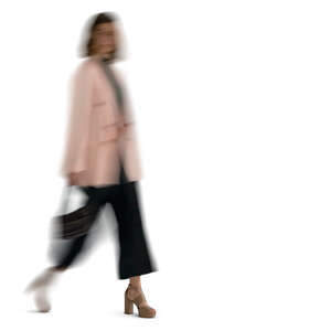 motion blur image of a woman walking