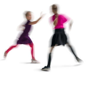 motion blur image of two girls playing