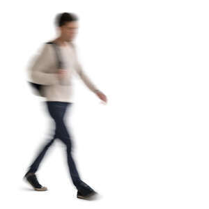 motion blurred man walking