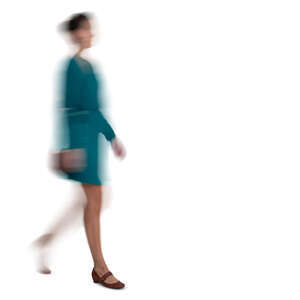 motion blur image of a woman walking