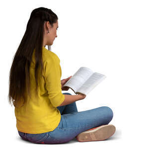 woman sitting on the floor and reading