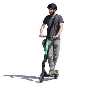 man riding an electric scooter