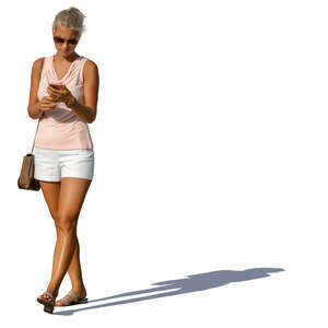 woman in summer outfit walking