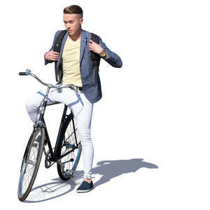 young man with a bike standing