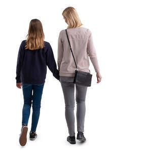 mother and teenage daughter walking hand in hand