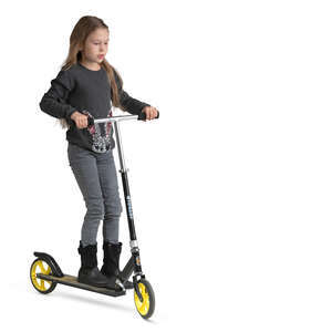 little girl riding a scooter