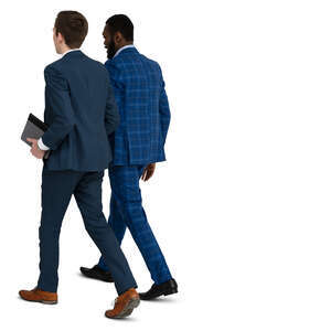 two young businessmen walking