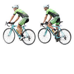 two cyclists training