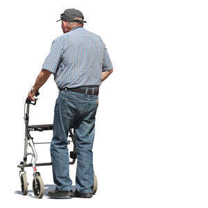 old man walking with a walking frame