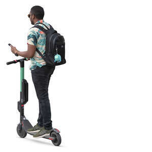 man riding an electric scooter