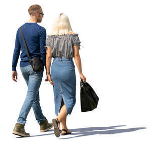 man and woman walking outdoors