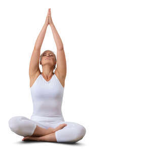 cut out woman sitting in a yoga pose