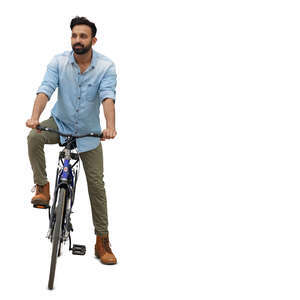 cut out indian man riding a bike