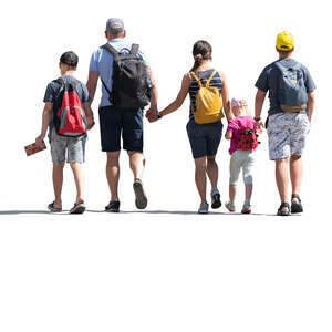 cut out family walking hand in hand