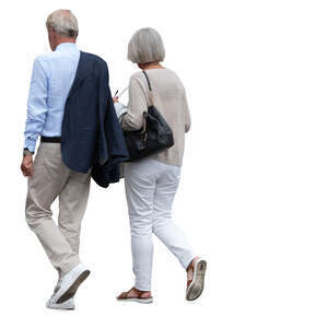 cut out elderly couple walking