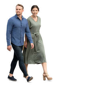 cut out man and woman walking side by side