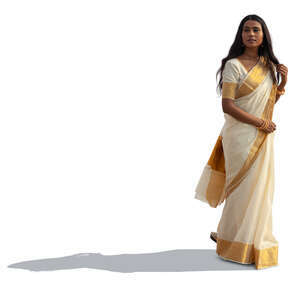 cut out woman in a saree standing