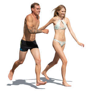 cut out couple walking on the beach hand in hand